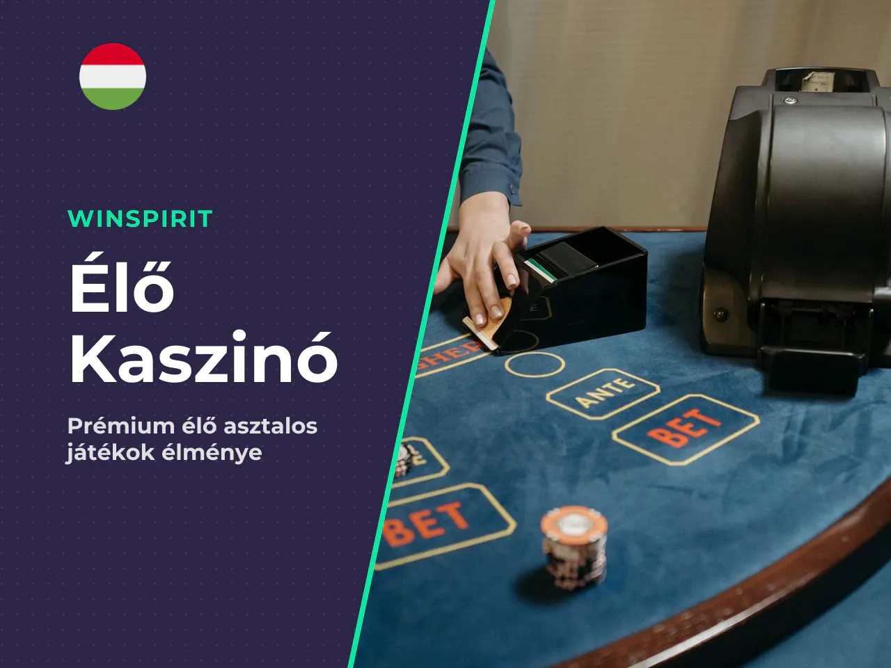 A kategóriák között szerepel Rulett, Blackjack